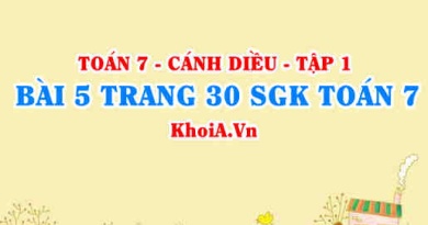 Bài 5 trang 30 SGK Toán 7 tập 1 Cánh Diều